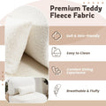 AECOJOY Mid Century Modern Accent Chair, Extra Large Teddy Upholstered Lounge Chair with Pillow