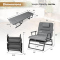 Tangkula 3 in 1 Convertible Lounge Chair Outdoor with Cushion