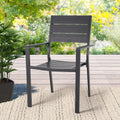 AECOJOY 4 Pieces Outdoor Dining Chairs, Aluminum Frame Stackable Patio Chair