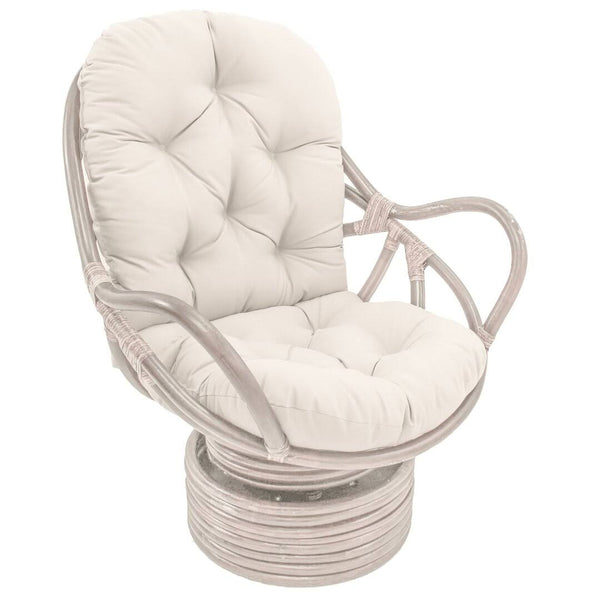 Bay Isle Home Lounge Chair CUSHION; Solid Twill - Eggshell