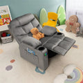 Kids Recliner Chair Adjustable Velvet Lounge Sofa with Cup Holders, 3 Pockets, Retractable Footrest, Toddler Furniture Sofa for Boys Girls Room