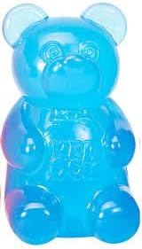 Gummy Bear - Sensory Fidget Toy with Jelly-Like Filling - 3.5" Tall - Blue (Pack of 1)