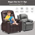 Kids Recliner Chair Adjustable Velvet Lounge Sofa with Cup Holders, 3 Pockets, Retractable Footrest, Toddler Furniture Sofa for Boys Girls Room