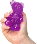 Gummy Bear - Sensory Fidget Toy with Jelly-Like Filling - 3.5" Tall - Purple (Pack of 1)