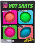 Hot Shot Teenie 4 Pack - Sensory Squeeze Toy - 1.5" in Diameter - Colors May Vary
