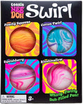 Teenie Swirl 4 Pack - Sensory Squeeze Toy - 1.5" in Diameter - Colors May Vary