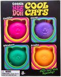 Cool Kitten Teenie 4 Pack - Sensory Squeeze Toy - 1.5" in Diameter - Colors May Vary