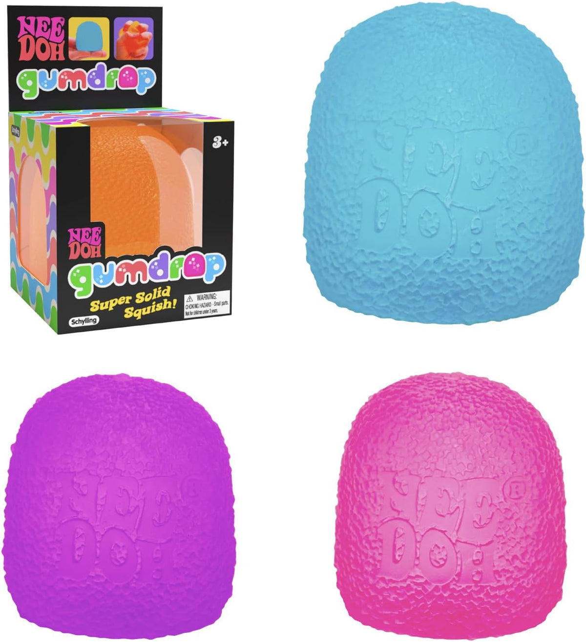 Gumdrop - Textured Sensory Toy with Super Solid Squish - 2.5" Tall - Colors May Vary (Pack of 1)
