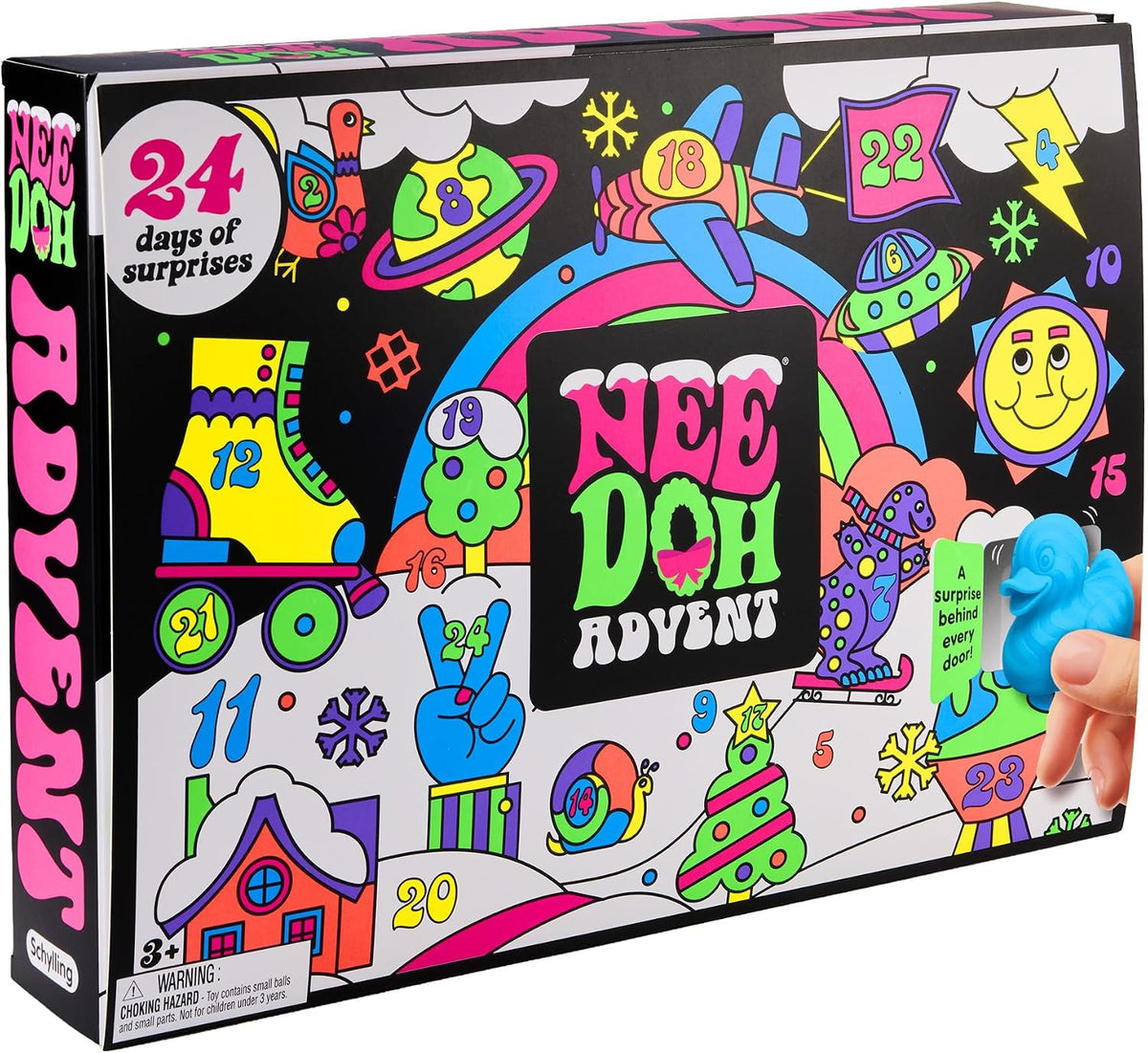 Squishmas Advent Calendar - 24 Mini Squeeze Toys - Christmas Countdown - Age 3+ (Pack of 1)