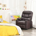 Kids Recliner Chair Adjustable Velvet Lounge Sofa with Cup Holders, 3 Pockets, Retractable Footrest, Toddler Furniture Sofa for Boys Girls Room