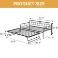 Sesslife Metal Daybed with Adjustable Trundle, Twin Size Daybed with Twin Size Pop up Trundle Bed, Heavy - Duty Sofa with Portable Folding Trundle Bed for Bedroom Living Room (Black)