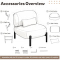 AECOJOY Mid Century Modern Accent Chair, Extra Large Teddy Upholstered Lounge Chair with Pillow