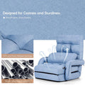 Folding Lazy Sofa Floor Chair with 6-Position Adjustable Backrest, Lumbar Pillow & Armrests, Indoor Chaise Lounge Sofa for Gaming, Living Room