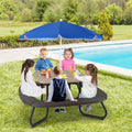 8-Person Kids Picnic Table Bench Set with Removable & Foldable Umbrella, Toddler Outdoor HDPE Activity Table and Chair Set for Backyard Patio
