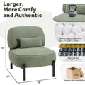 AECOJOY Mid Century Modern Accent Chair, Extra Large Teddy Upholstered Lounge Chair with Pillow