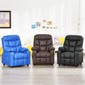 Kids Recliner Chair Adjustable Velvet Lounge Sofa with Cup Holders, 3 Pockets, Retractable Footrest, Toddler Furniture Sofa for Boys Girls Room
