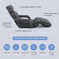 6-Position Adjustable Floor Sofa Bed, Folding Lazy Sofa Chaise Lounger Recliner with Armrests & Footrests for Living Room, Bedroom & Gaming