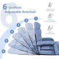 Folding Lazy Sofa Floor Chair with 6-Position Adjustable Backrest, Lumbar Pillow & Armrests, Indoor Chaise Lounge Sofa for Gaming, Living Room