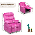 Kids Recliner Chair Adjustable Velvet Lounge Sofa with Cup Holders, 3 Pockets, Retractable Footrest, Toddler Furniture Sofa for Boys Girls Room