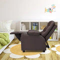 Kids Recliner Chair Adjustable Velvet Lounge Sofa with Cup Holders, 3 Pockets, Retractable Footrest, Toddler Furniture Sofa for Boys Girls Room