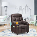 Kids Recliner Chair Adjustable Velvet Lounge Sofa with Cup Holders, 3 Pockets, Retractable Footrest, Toddler Furniture Sofa for Boys Girls Room